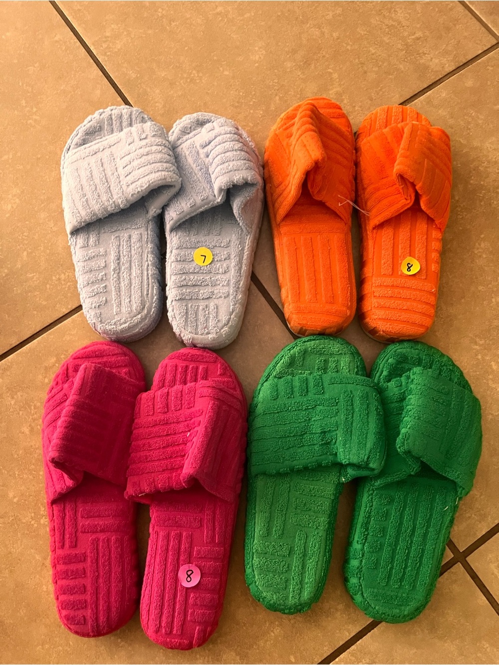 Terry Cloth Slip-In Slide Sandals for $8 each
